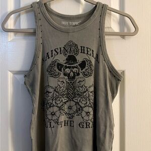 Hot Topic Gray Graphic Tank Top